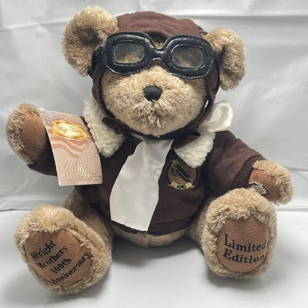 Vintage‎ 2003 Dan DeeWright Brothers 100th Anniversary Plush Bear Pilot Tested